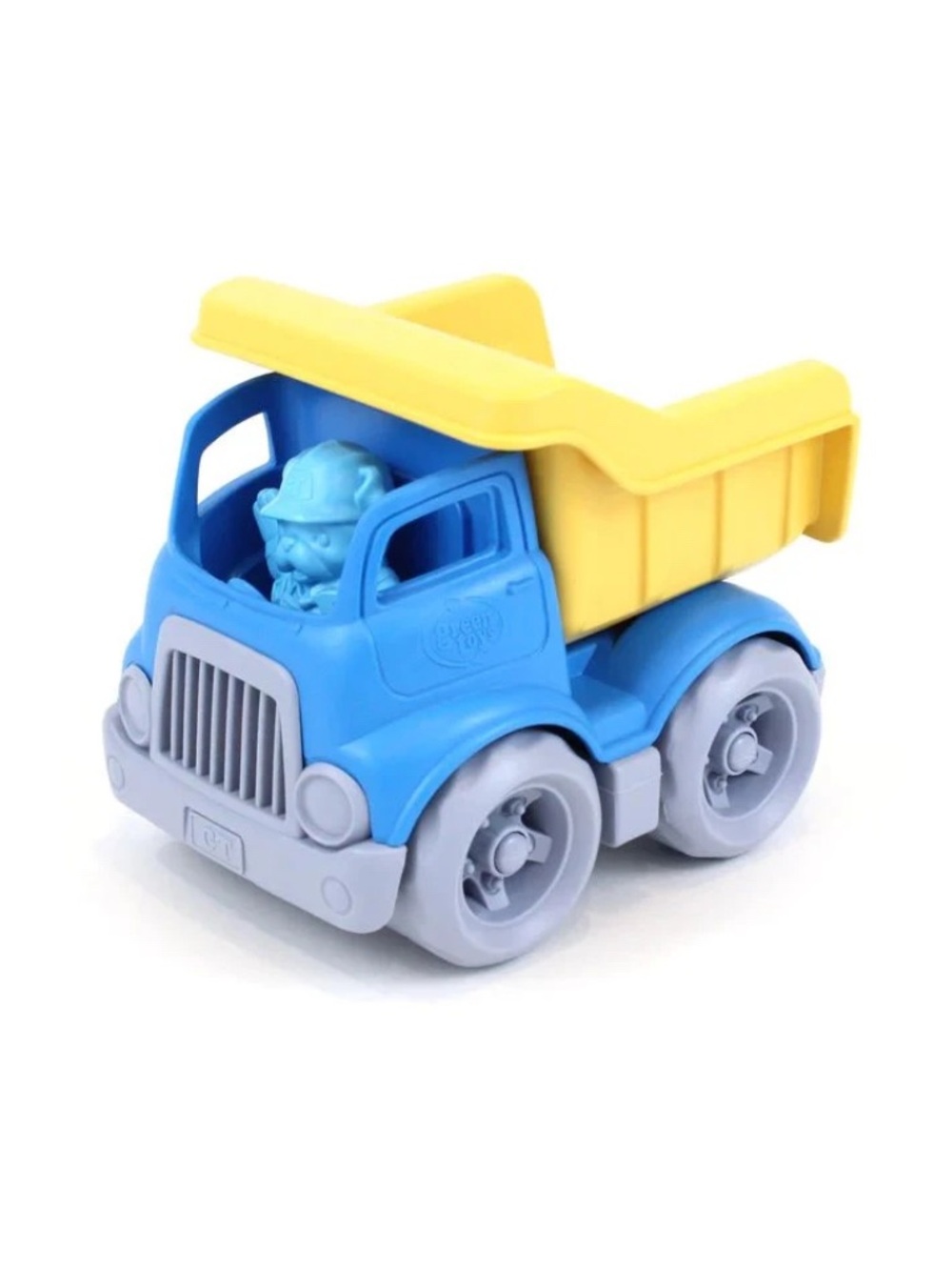 Green toys construction trash or recycling truck with driver figuring excellent